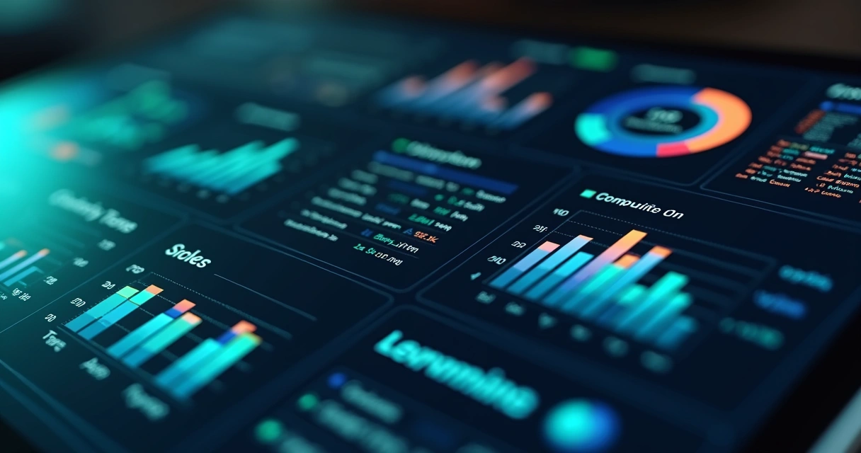 Painel com gráficos e indicadores de desempenho educacional