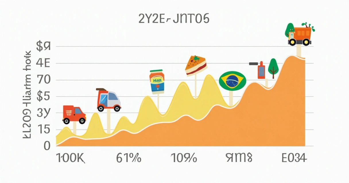 Gráfico colorido da evolução da inflação no Brasil 