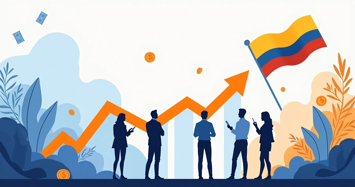 Gráfico ilustrativo representando o aumento dos juros na Colômbia 