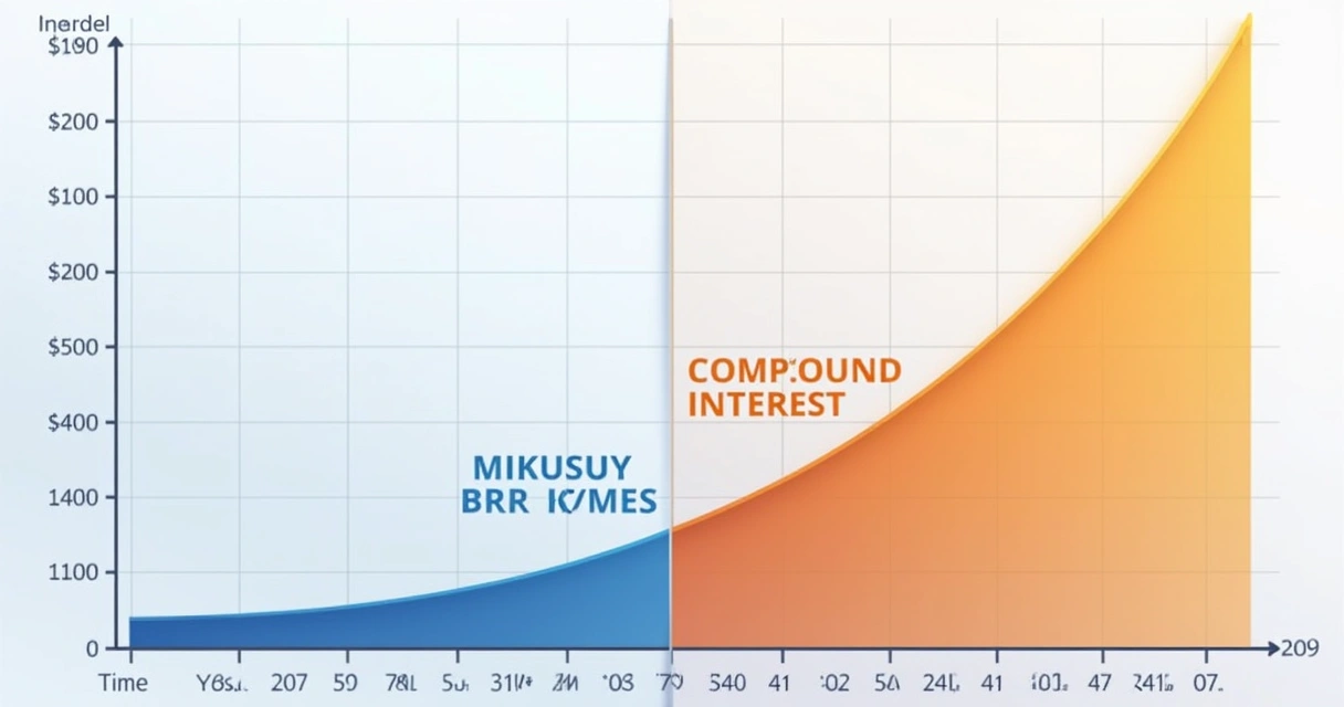 Gráfico comparando o crescimento dos juros simples e compostos