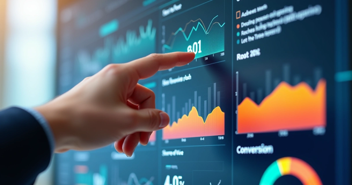 Gráfico colorido com indicadores de comunicação e ROI 