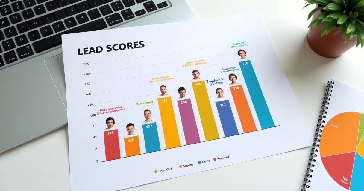 Gráfico com barras mostrando diferentes pontuações de leads 