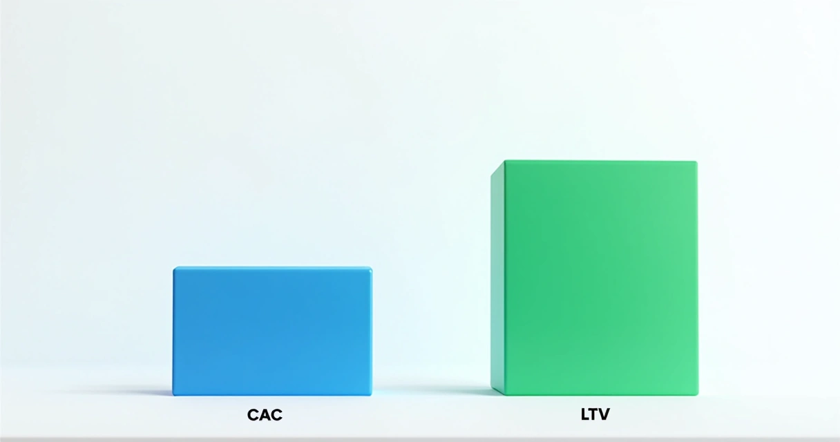 Gráfico compara valores de CAC e LTV lado a lado