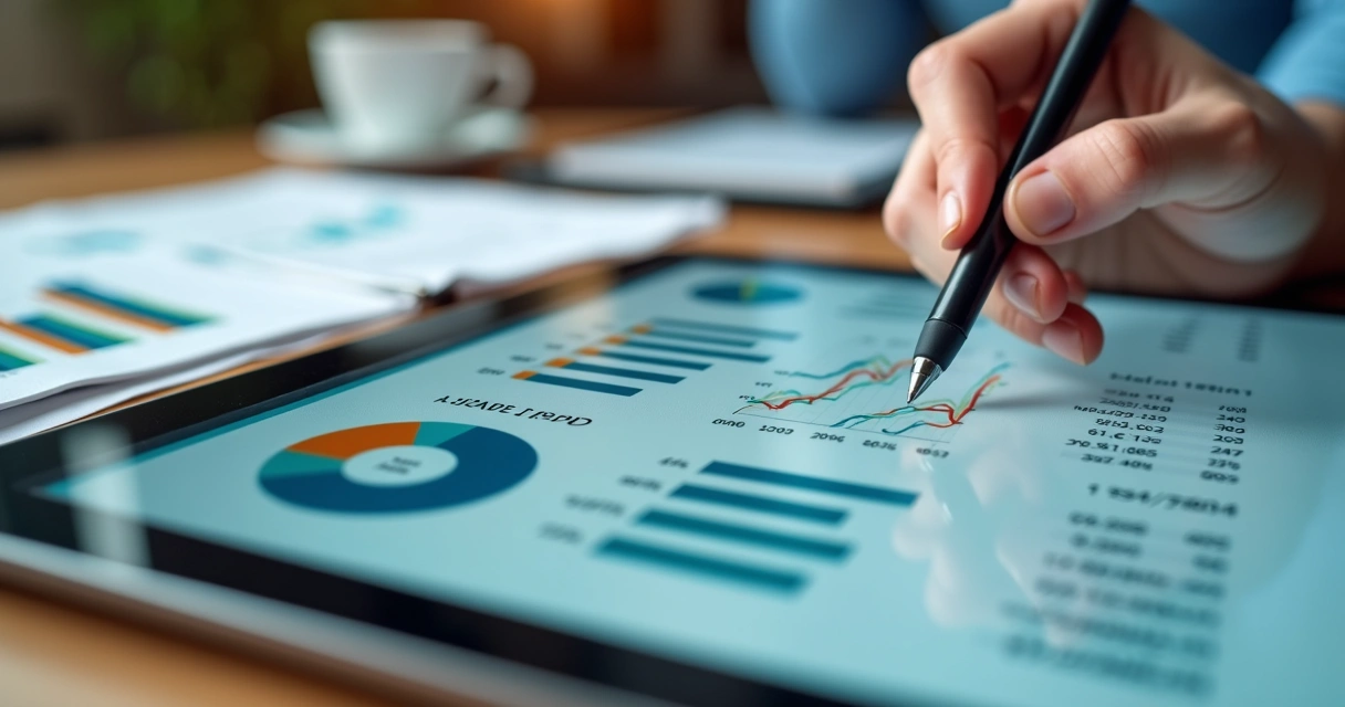 Gráfico ilustrando margem de lucro e desempenho financeiro 