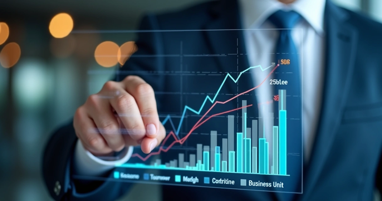 Gráfico mostrando comparação real entre faturamento e margem de contribuição em PMEs 