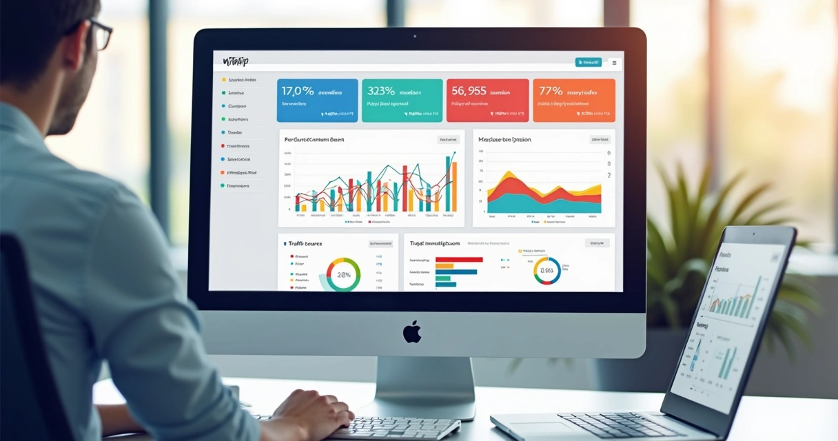Gráfico mostrando métricas de tráfego 