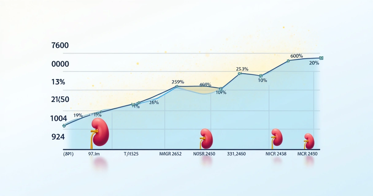Gráfico ilustrando monitoramento da função renal ao longo do tempo
