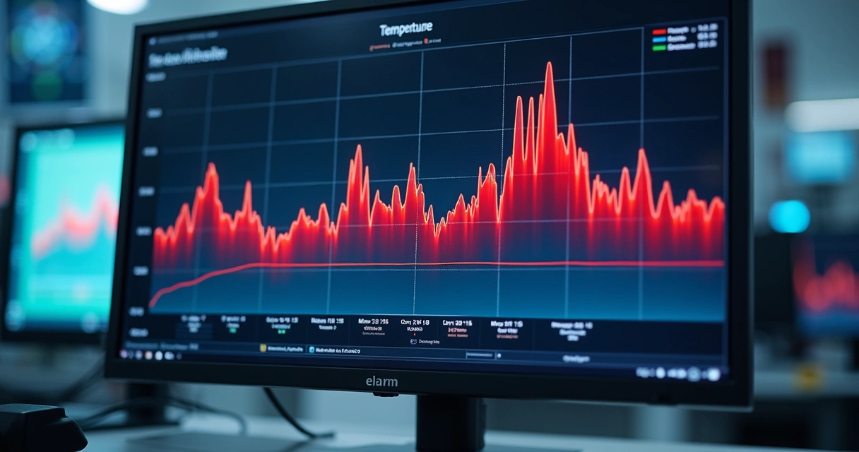Gráfico de temperatura de armazenamento em tempo real