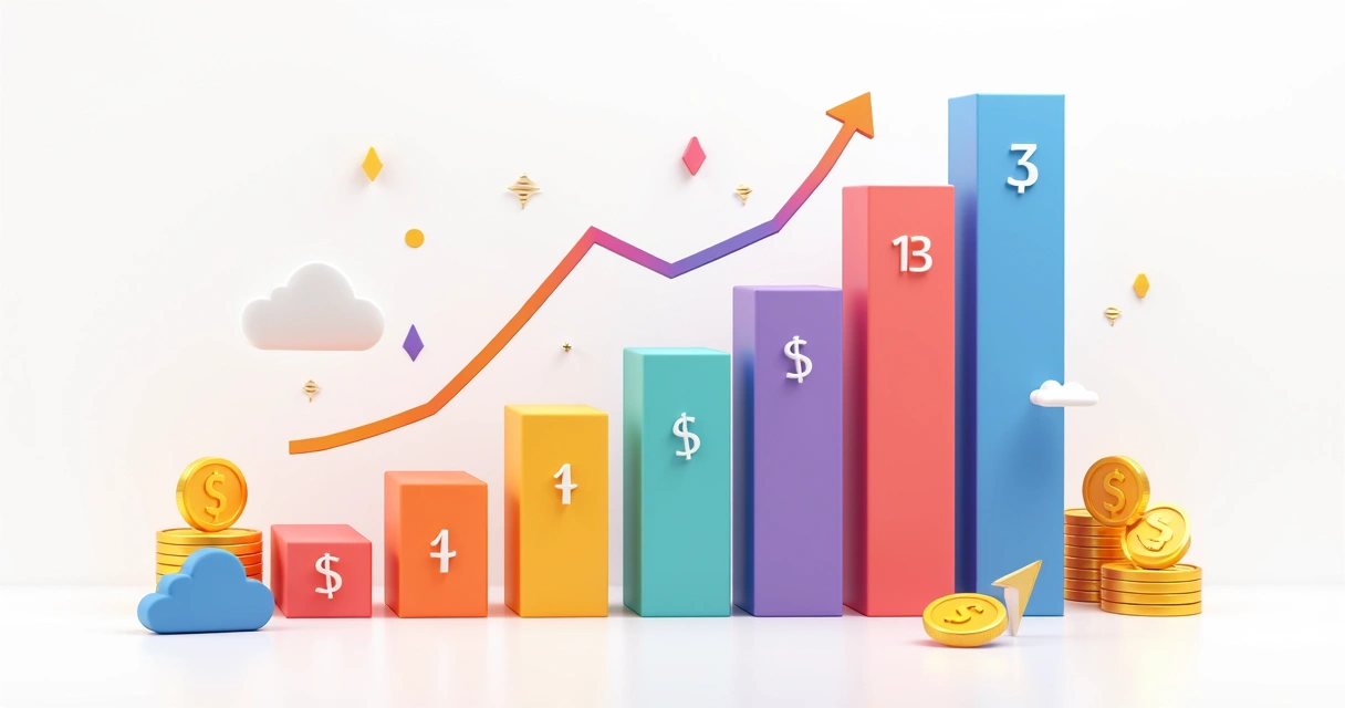 Gráfico de barras mostrando evolução mensal do MRR 