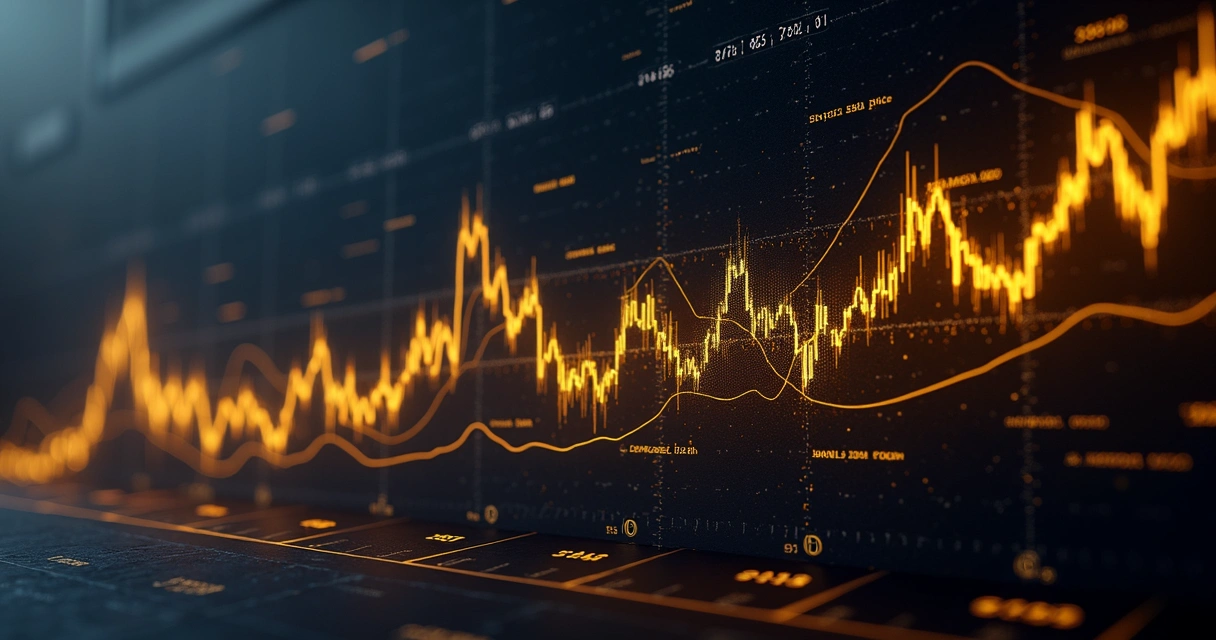 Gráfico mostrando oscilação no preço do ouro ao longo do tempo