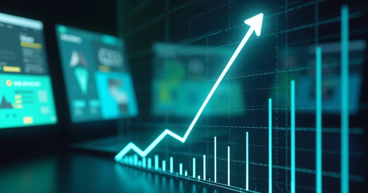 Linha de gráfico subindo após pequenas mudanças em site