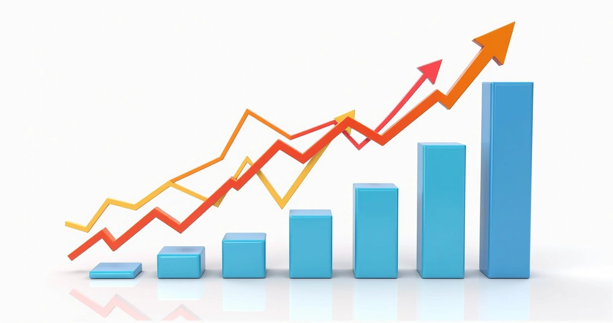 Gráfico colorido mostrando evolução do posicionamento SEO no Search Console