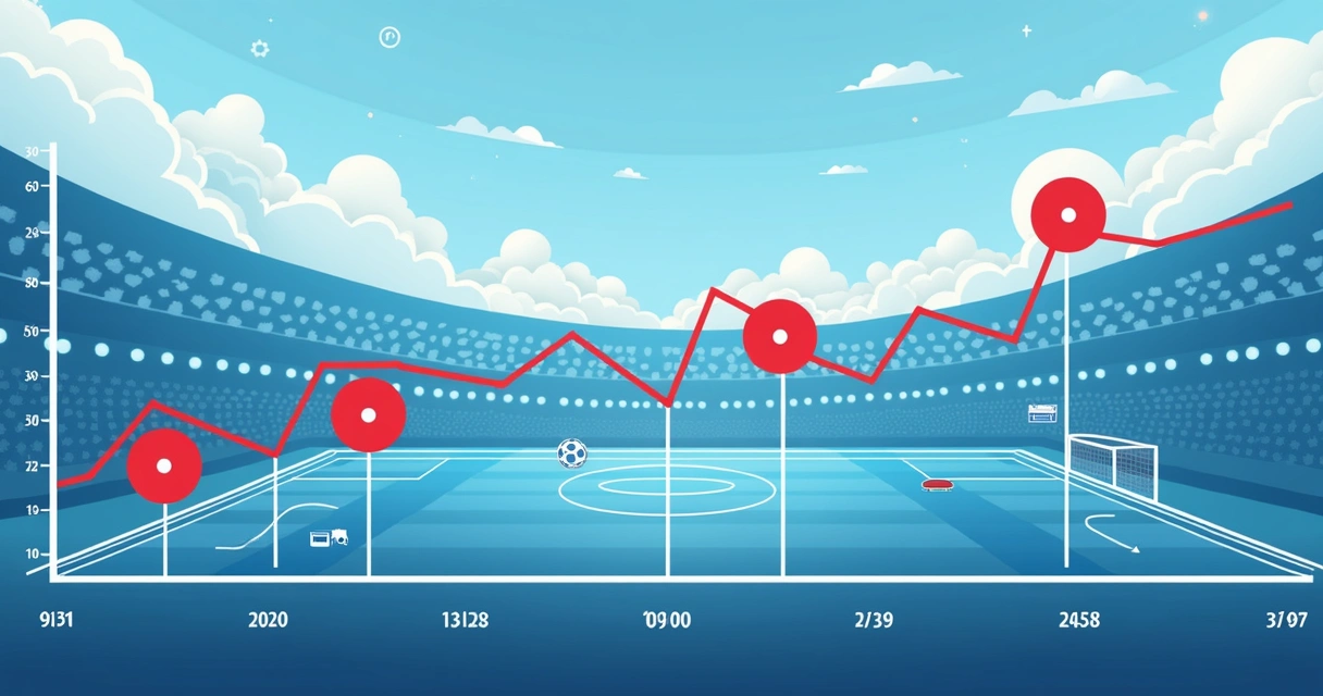 Gráfico de pressão de futebol mostrando o ataque de dois times 