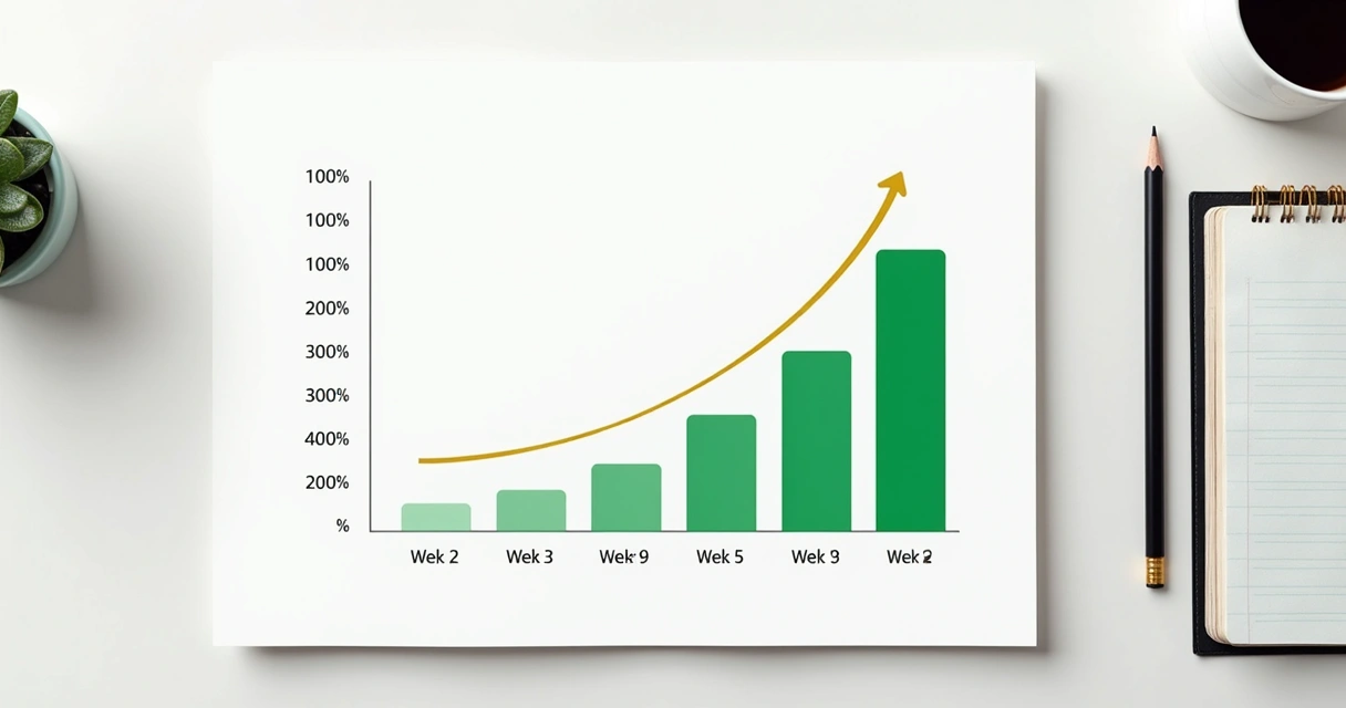 Gráfico de barras mostrando progresso de treino 