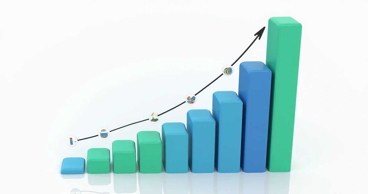 Gráfico ilustrando crescimento de adoção de IA no Brasil nos setores financeiro, varejo e indústria até 2026 