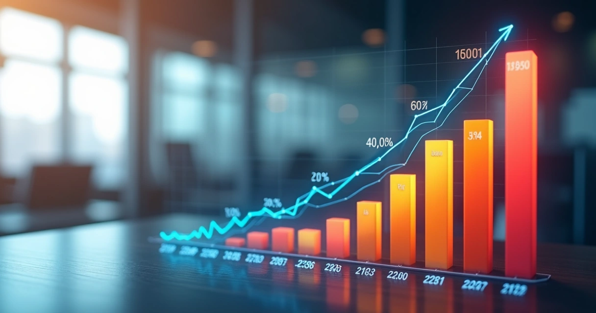 Gráfico financeiro mostrando receitas por canal em fintech 