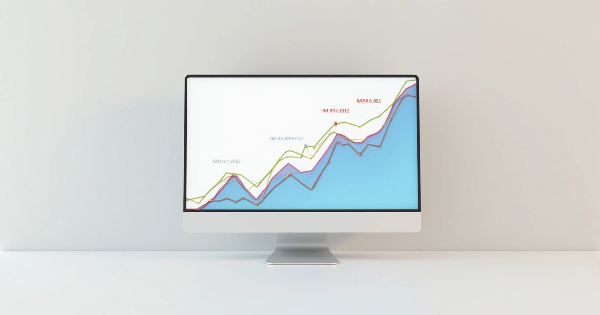 Gráfico de receita recorrente mensal com linhas crescendo ao longo dos meses 