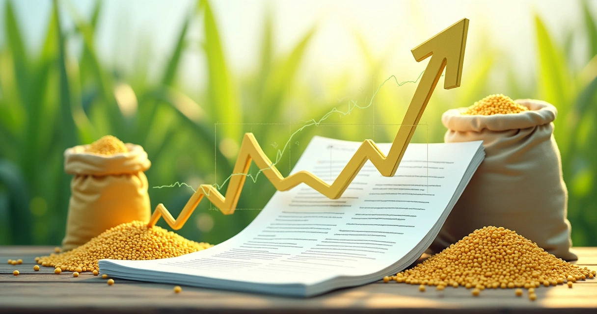 Gráfico ilustrando relação de troca de soja e contrato financeiro