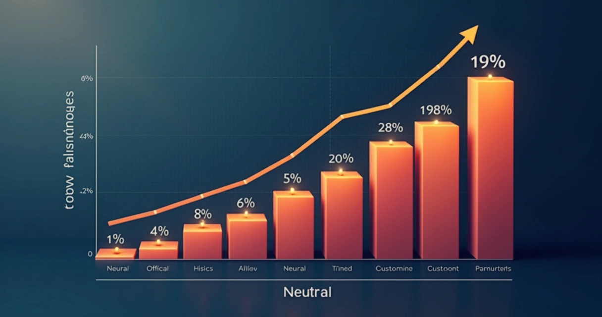 Gráfico mostrando aumento no percentual de respostas neutras em pesquisa