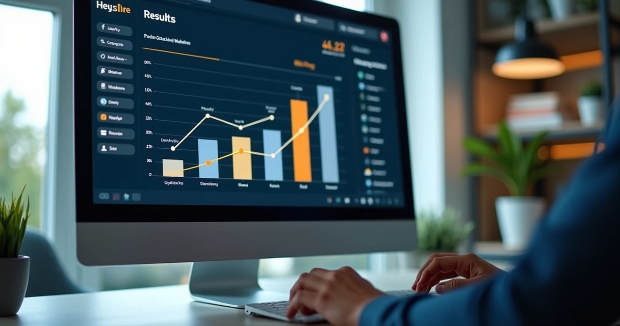 Gráfico de desempenho mostrando melhoria após aplicar personas no marketing contábil 