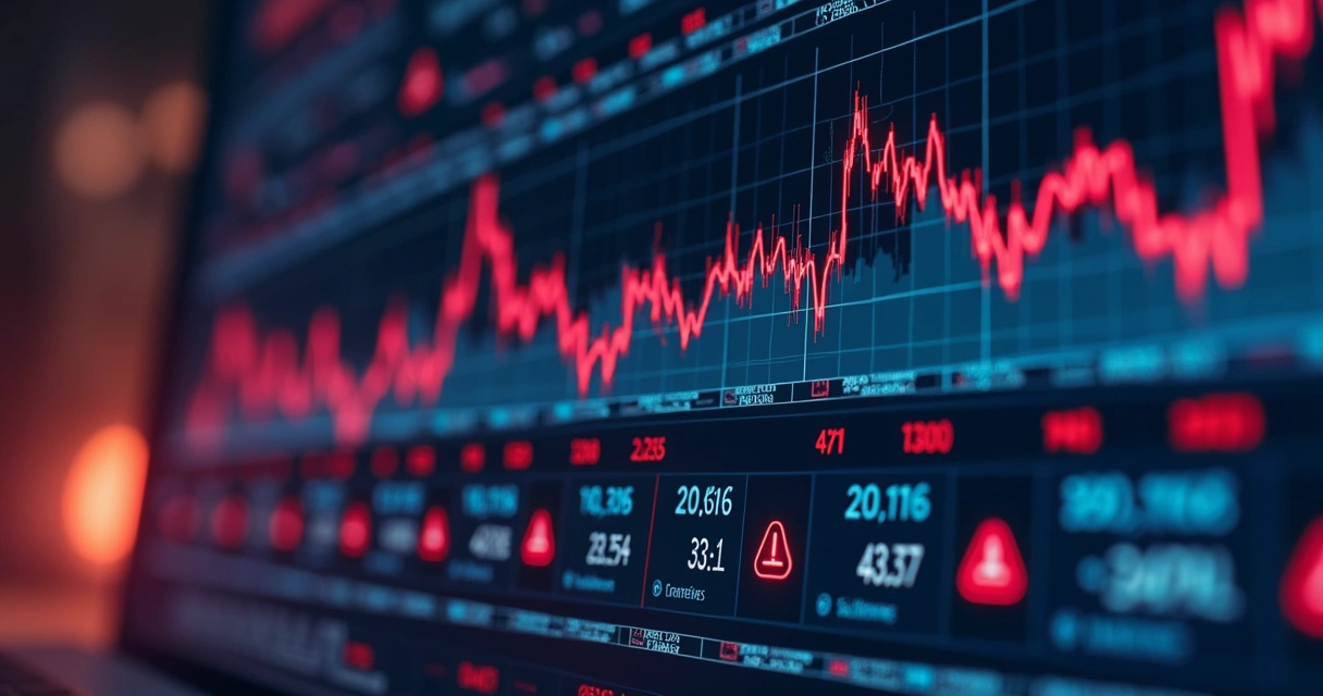 Gráfico com linhas subindo e descendo de forma desordenada