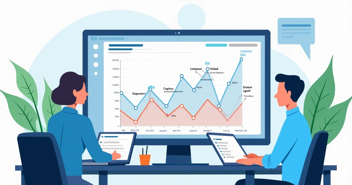 Painel com gráfico de retenção de aulas online 