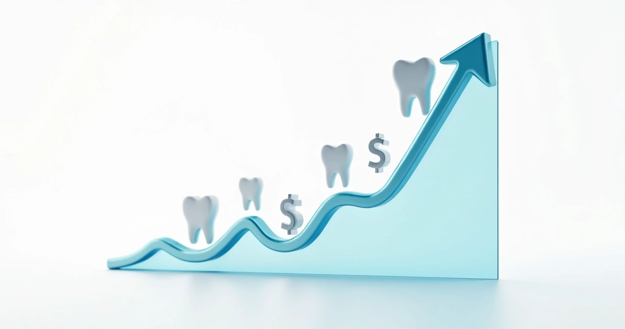 Gráfico mostrando o aumento do faturamento com marketing odontológico 