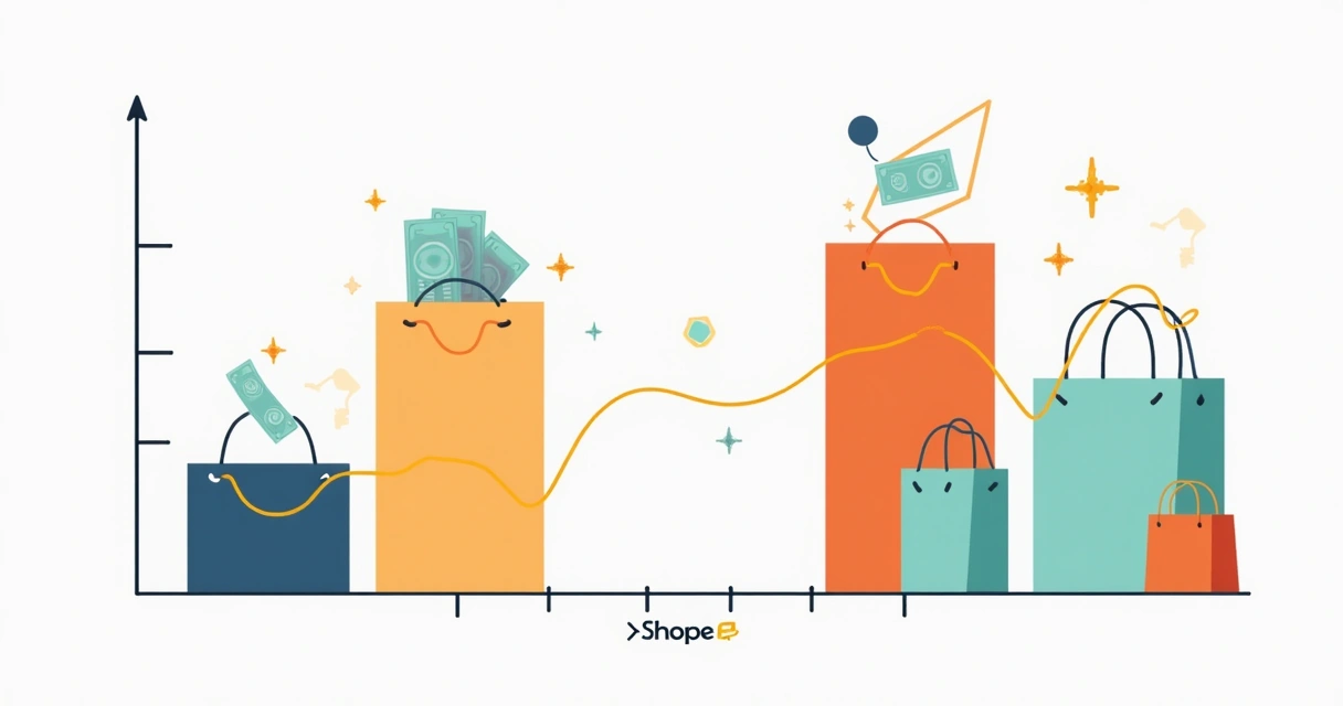 Gráfico mostrando a diferença entre ROAS de pedidos gerados e pagos na Shopee 