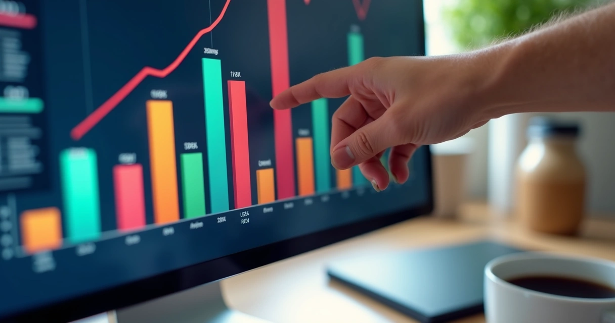 Gráfico de barras mostrando crescimento do ROI em campanhas de marketing digital