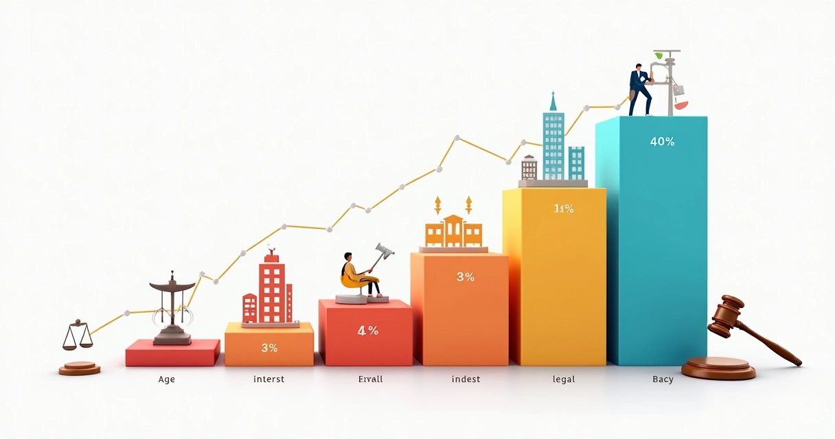 Gráfico colorido demonstrando segmentação de público para anúncios jurídicos. 