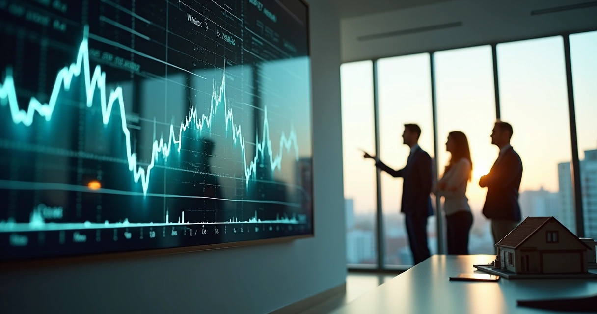 Gráfico de tendência do mercado imobiliário projetado por IA 