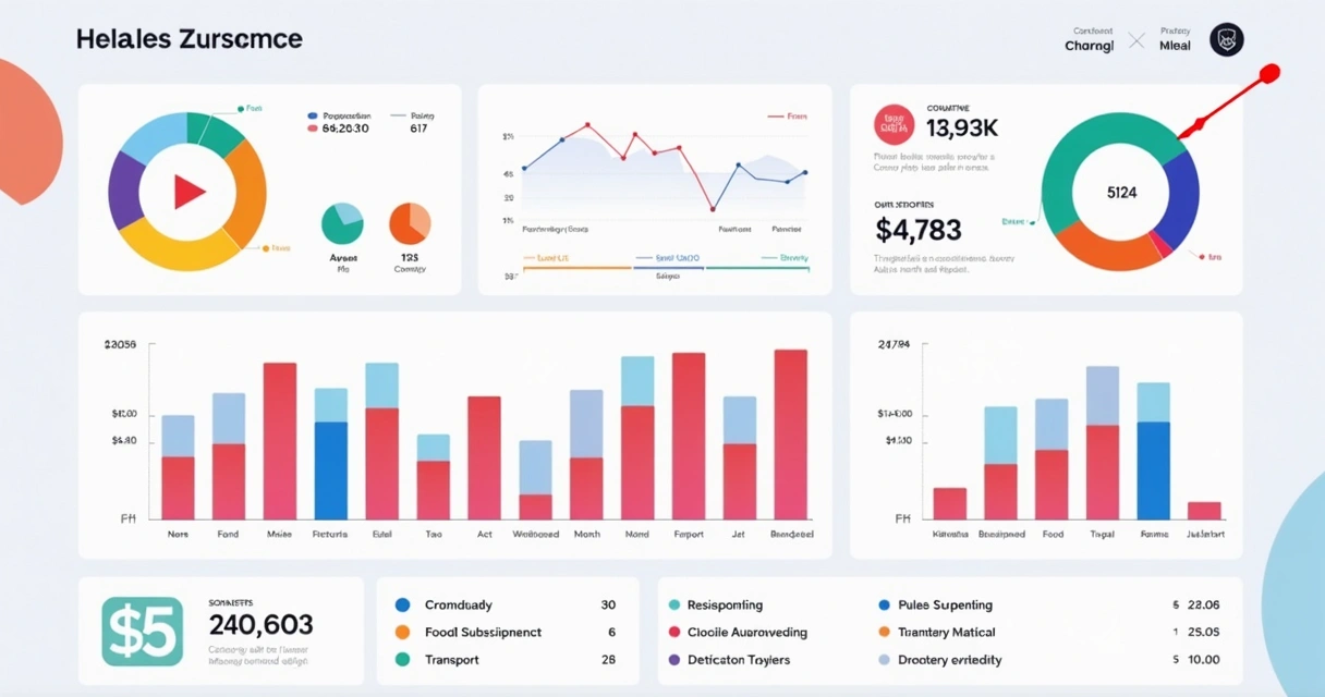 Dashboard de tendências de gastos categorizados automaticamente 