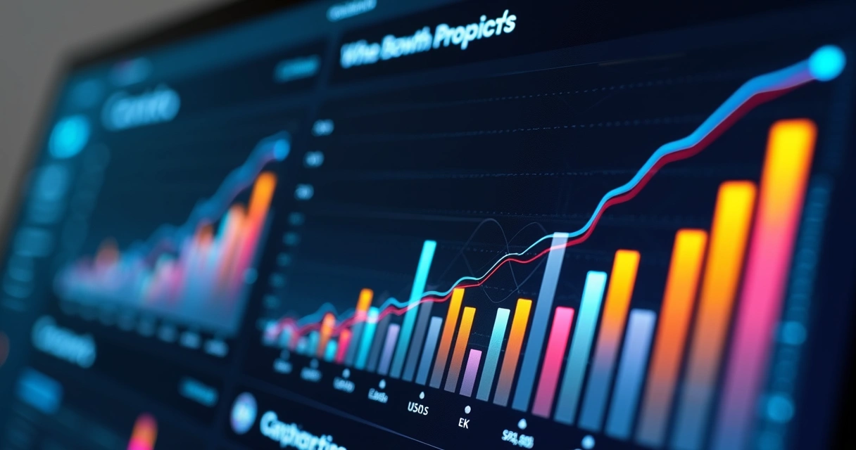 Gráfico digital mostrando crescimento entre diferentes experimentos 