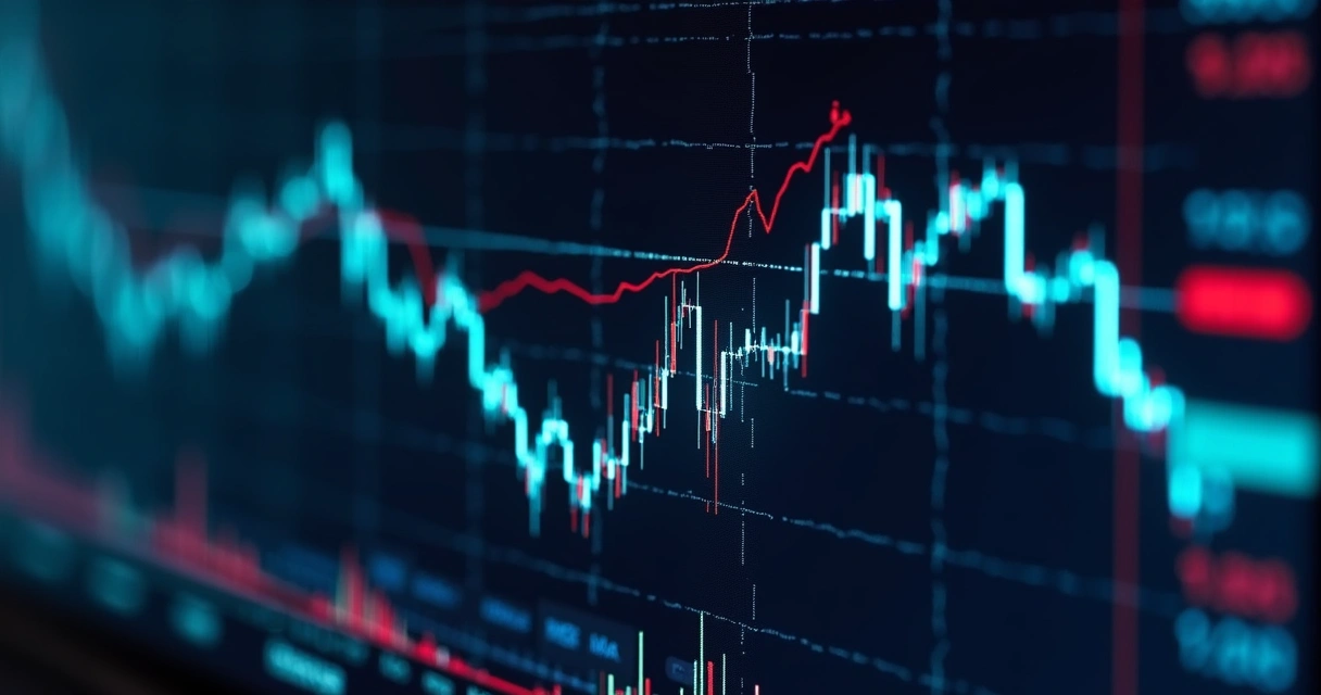 Gráfico mostrando topo duplo e fundo duplo em um gráfico de ações 
