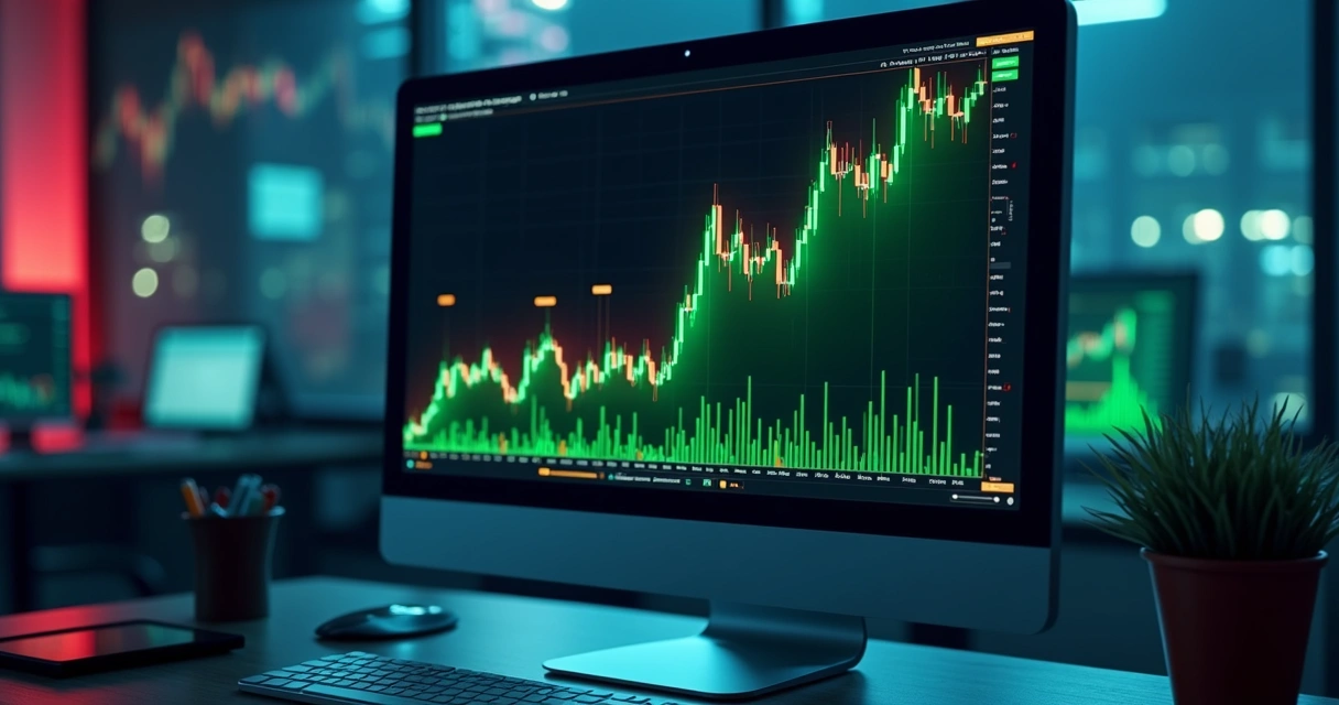 Gráfico financeiro detalhado mostrando ROI crescente e linha de drawdown com quedas significativas e recuperação 