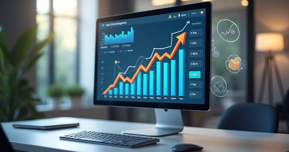 Gráfico de crescimento do tráfego em loja virtual
