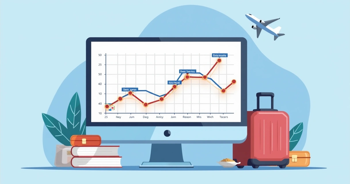 Gráfico de variação nos preços das passagens aéreas ao longo das semanas 