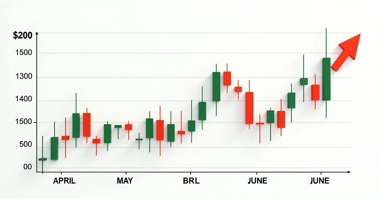 Gráfico simples mostrando variação da cotação do dólar ao longo de quatro datas 