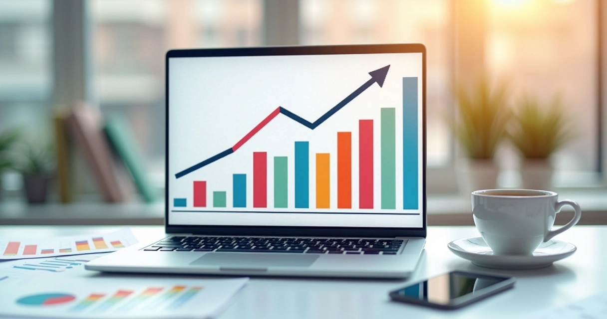 Gráfico subindo mostrando aumento de vendas por e-mail marketing 