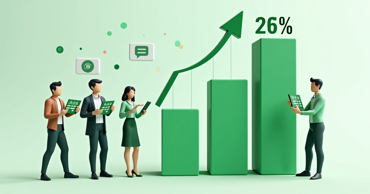 Gráfico mostrando aumento de vendas com WhatsApp 