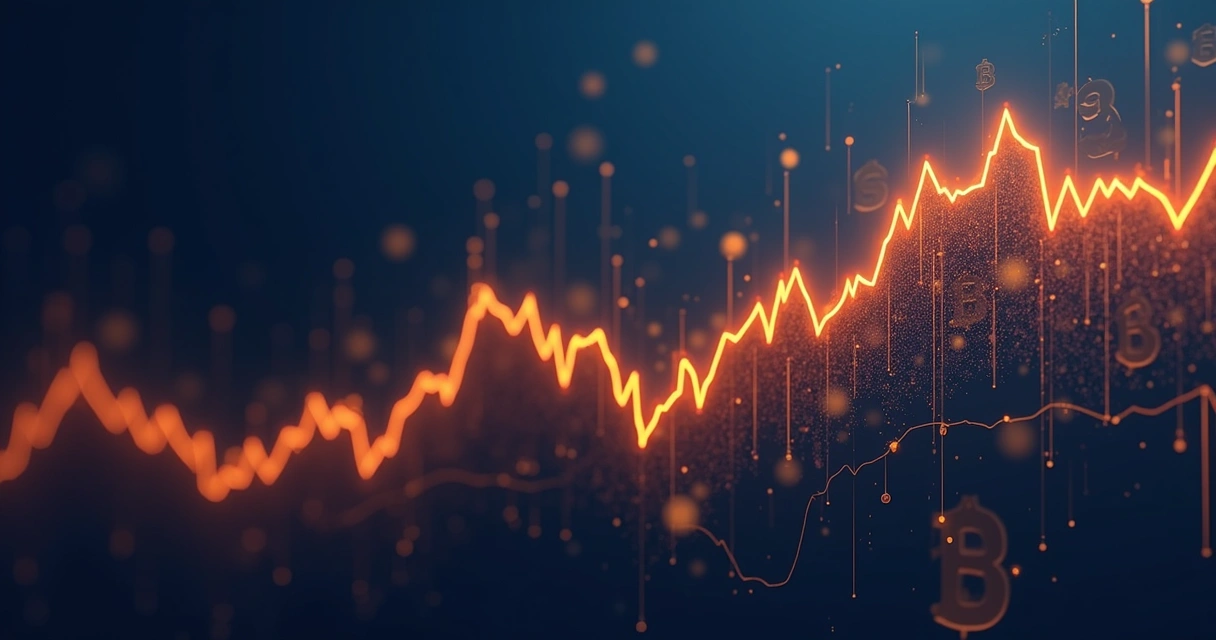 Gráfico exibindo oscilações acentuadas do preço do bitcoin 