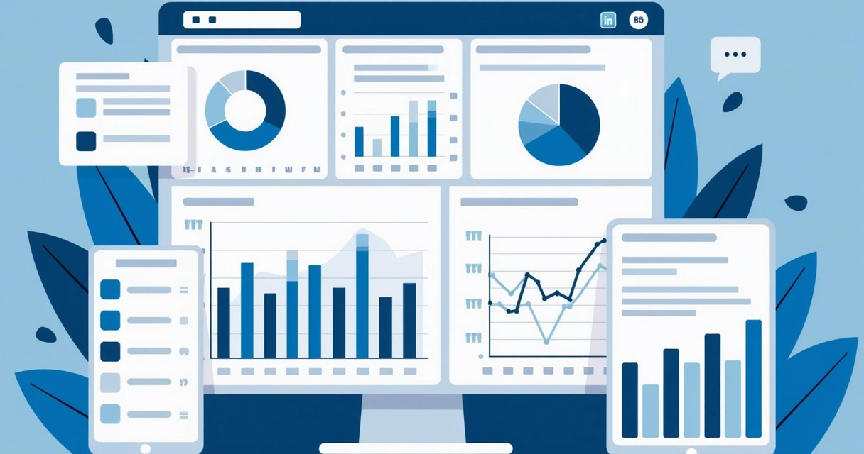 Gráficos de desempenho de uma campanha B2B no LinkedIn 