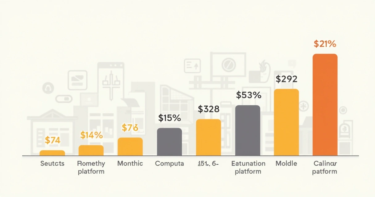 Gráfico colorido mostrando custos comparativos entre plataformas de integração 