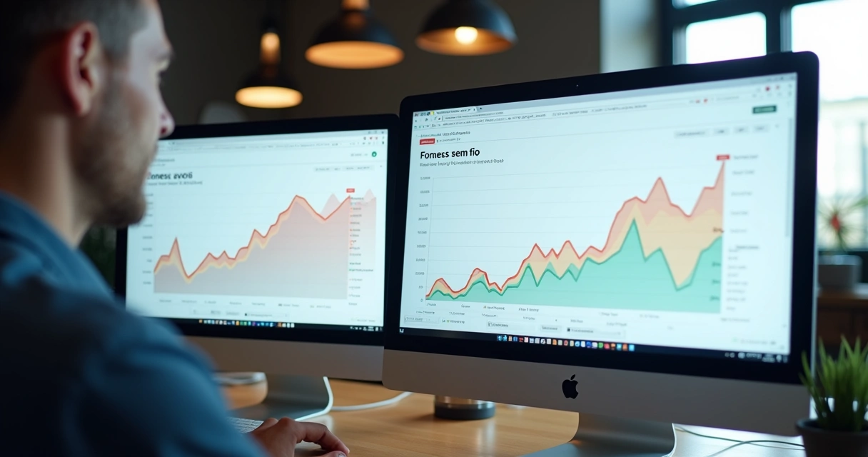 Comparação de gráficos de tendências de produtos de tecnologia