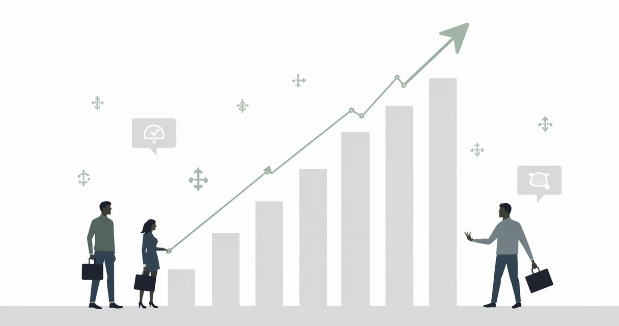 Gráficos ascendentes mostrando crescimento de empresa 