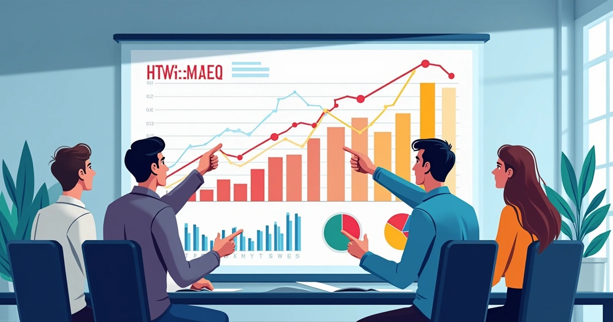 Gráfico de crescimento de vendas e marketing 