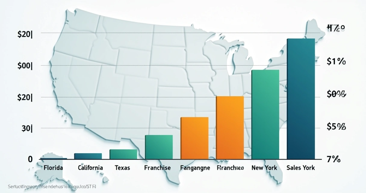 Impostos estaduais para pequenas empresas nos Estados Unidos 1 Gráfico colorido comparando taxas de impostos estaduais nos EUA