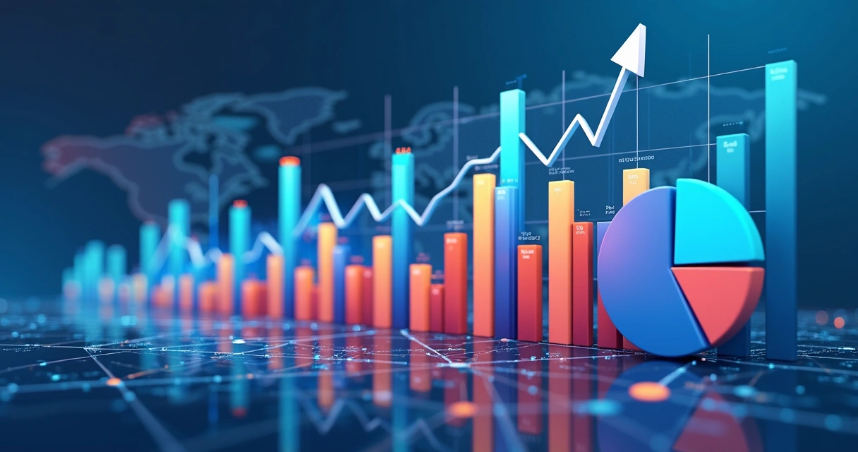 Gráficos e dados estatísticos sobre SEO apresentados lado a lado 