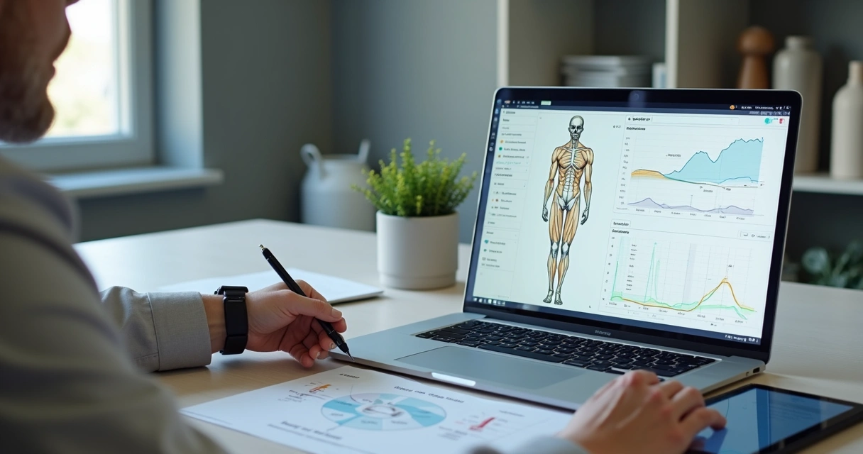 Nutricionista avalia gráfico corporal integrado a curva de fadiga de treino 