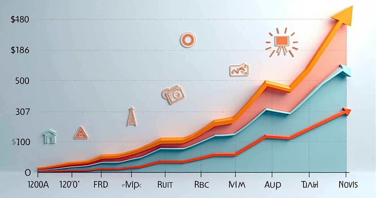 Gráfico de inflação com destaque em aluguel e energia 